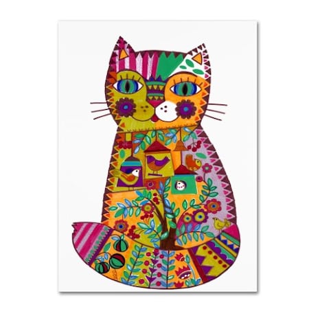 Oxana Ziaka 'Folk Cat 2' Canvas Art,14x19